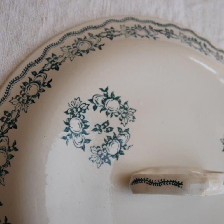 Soup bowl Saint Amand, green pattern - model 4025