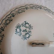 Soup bowl Saint Amand, green pattern - model 4025