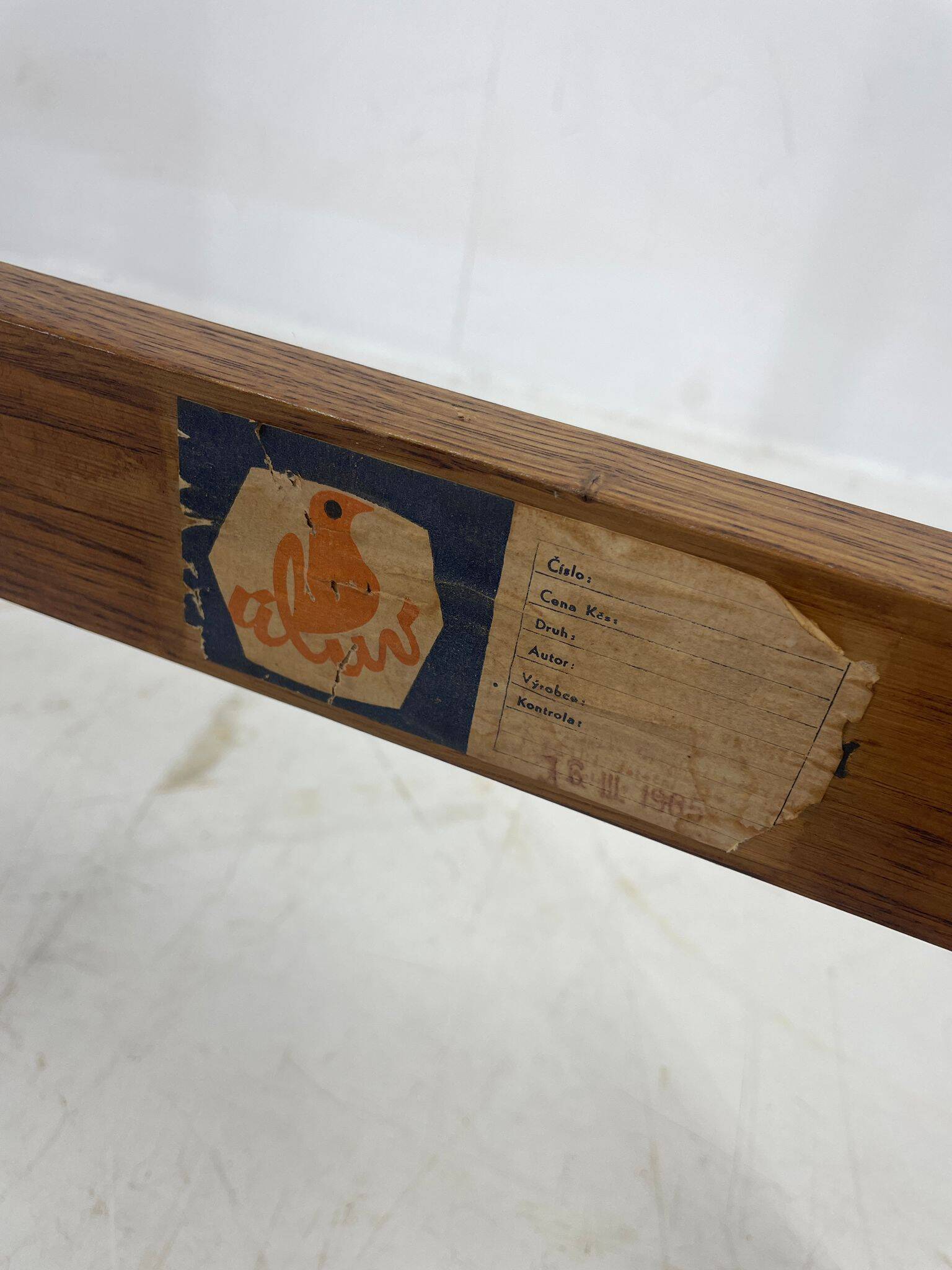 1970s Pair of Rare Oak Armchairs by ULUV, Czechoslovakia