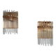 Pair of brass wall lights with waterfall tassels, Italy 1970