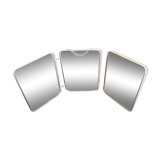 Triptych barber mirror, with chain