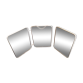Triptych barber mirror, with chain