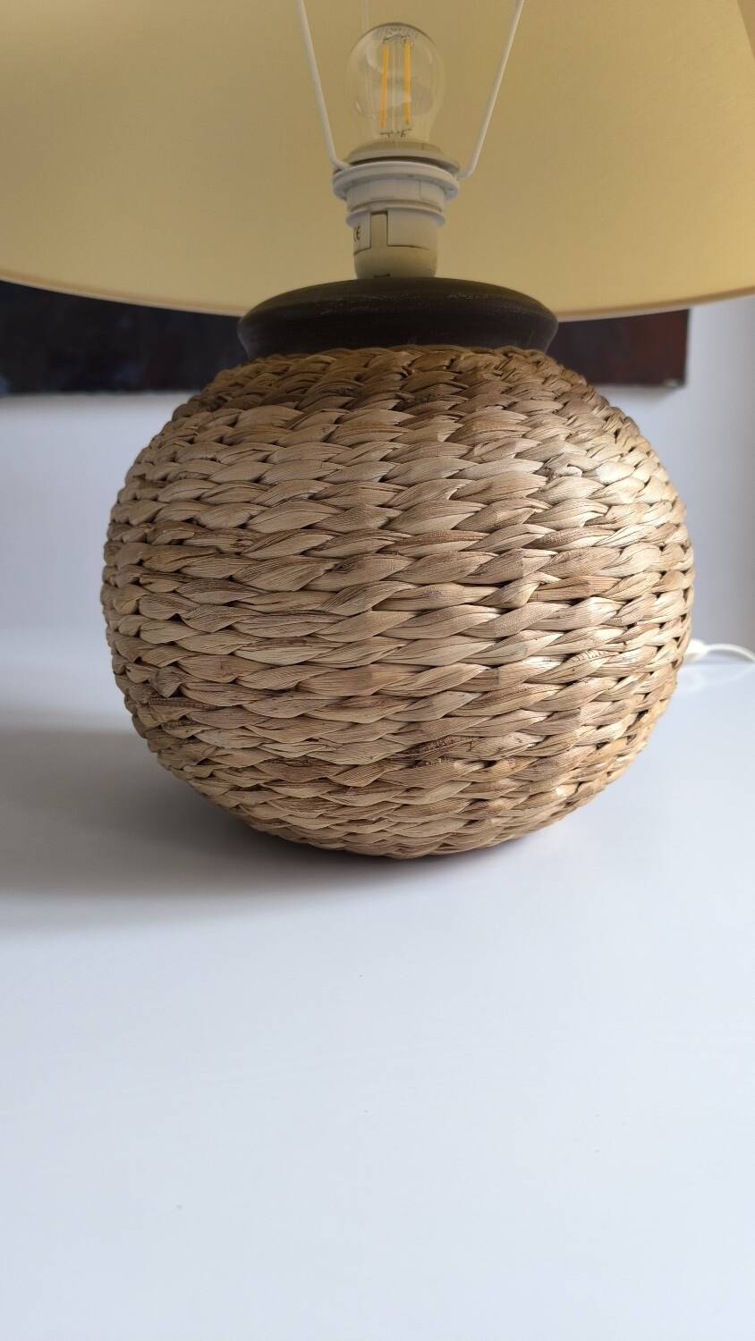 Vintage wicker table lamp