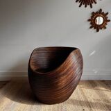‘Pencil reed’ rattan pod chair