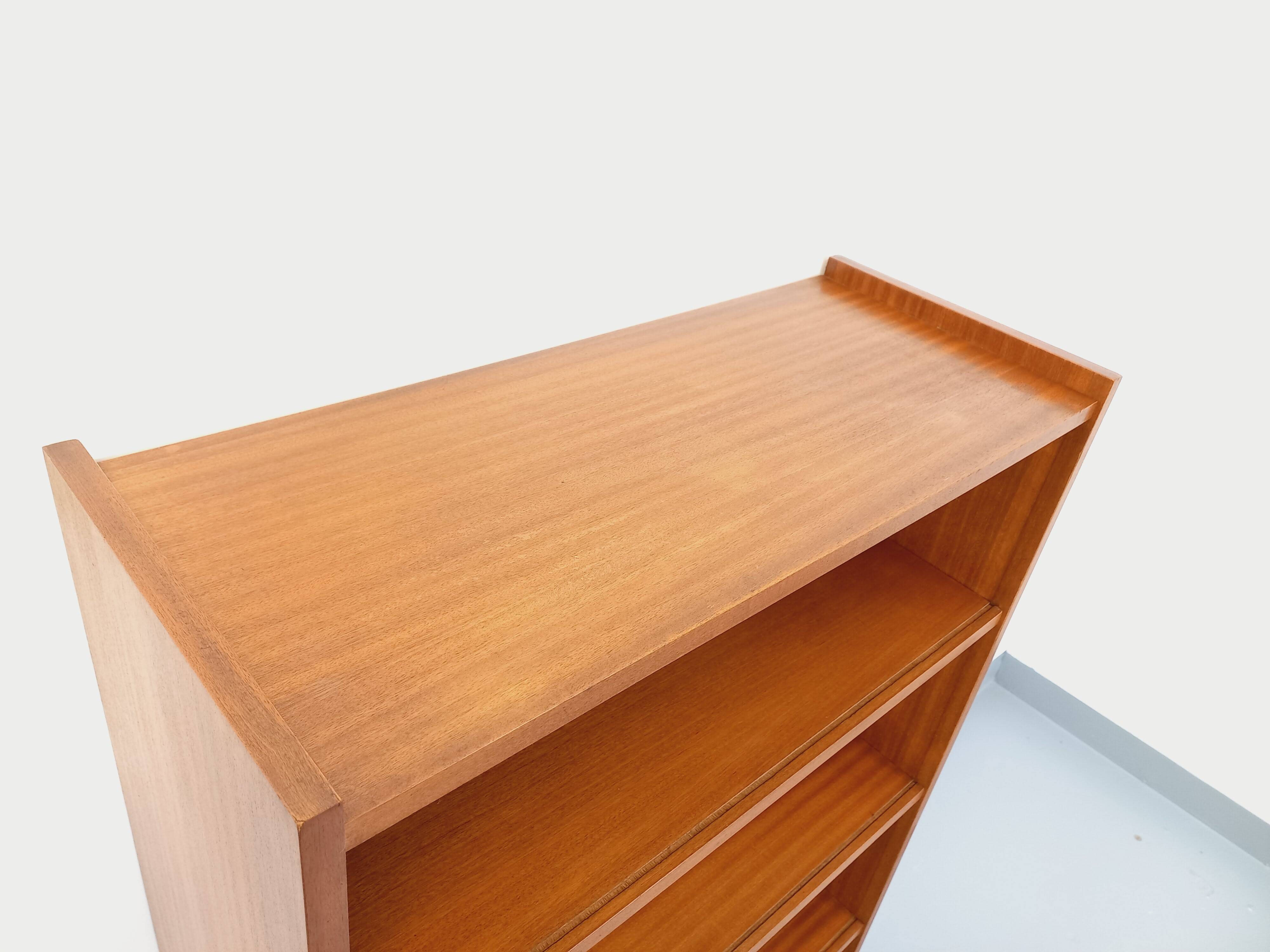 Vintage teak-style wooden bookcase from the 60s