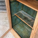 Antique farmhouse display cabinet made of pine wood