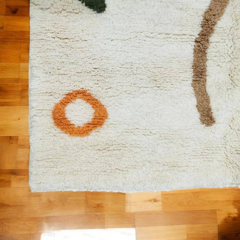 Tapis beni ouarine fait main traditionnel 250cmx150cm