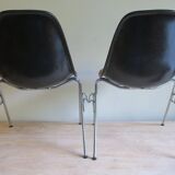 Set of 4 fiberglass and hopsack chairs by Charles and Ray Eames for Herman Miller, 1970s