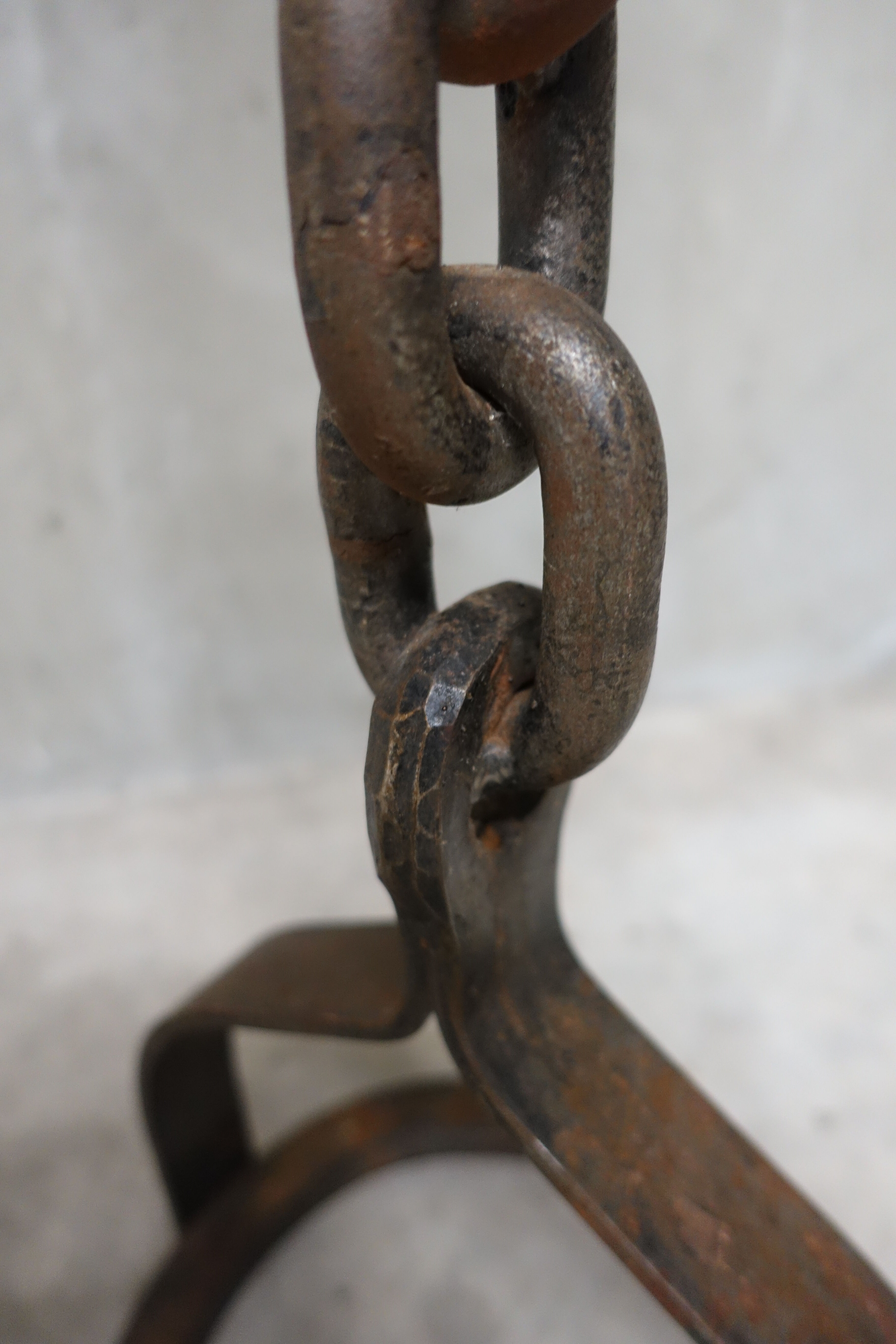 Brutalist wrought iron chain floor lamp 1960s