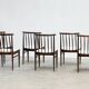 Ensemble de six chaises de salle à manger en palissandre AWA