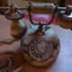 Phone old with marble and gold plated 17 k italy