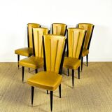 Set of 6 Art Deco chairs, France, 1940.