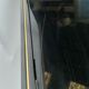 Coffee table laque Pierre Vandel 1980 metal black glass smokes