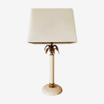 Beige lamp with palm leaves