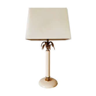 Beige lamp with palm leaves