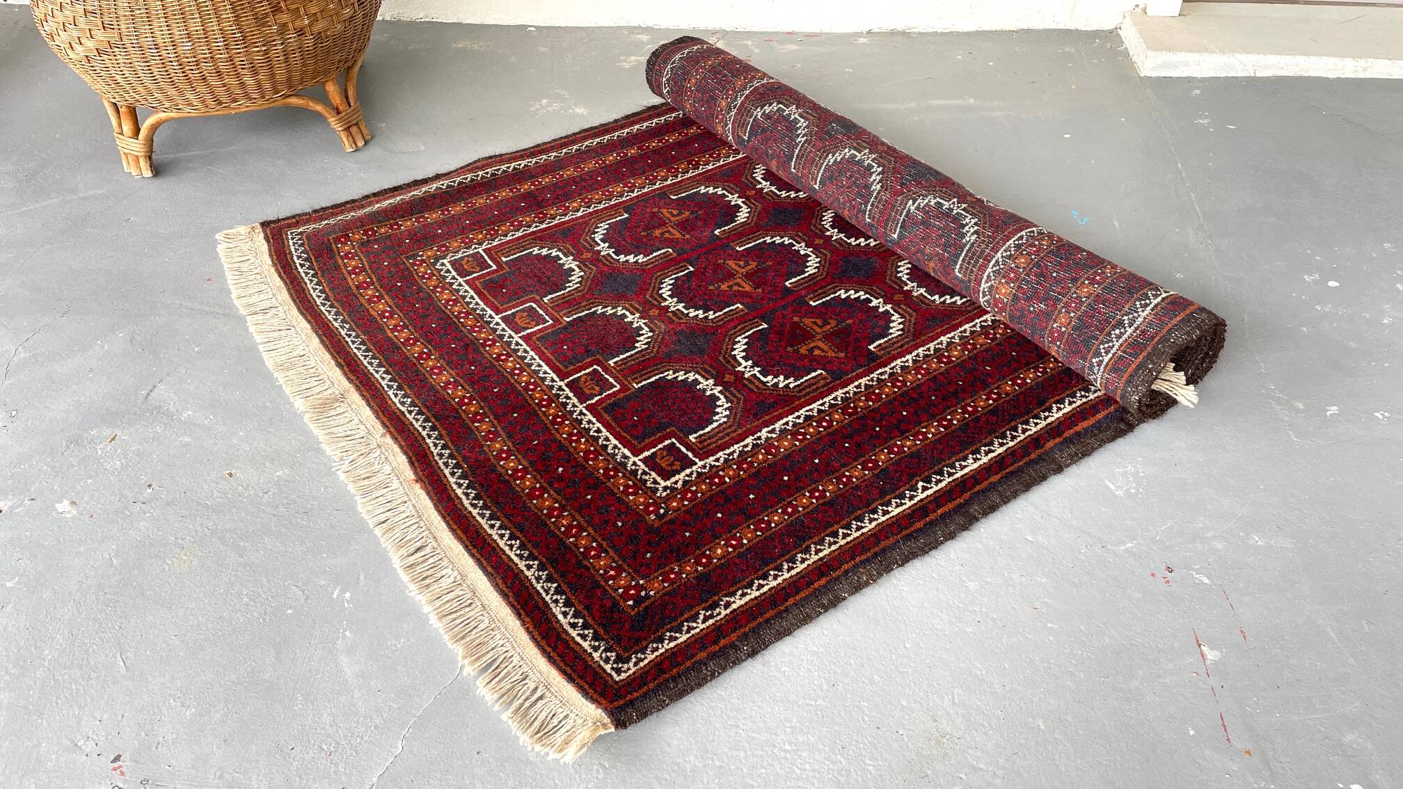Artisanal orient rug pure vintage wool - 102cm x 204cm