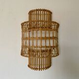Rattan wall lamp, pair