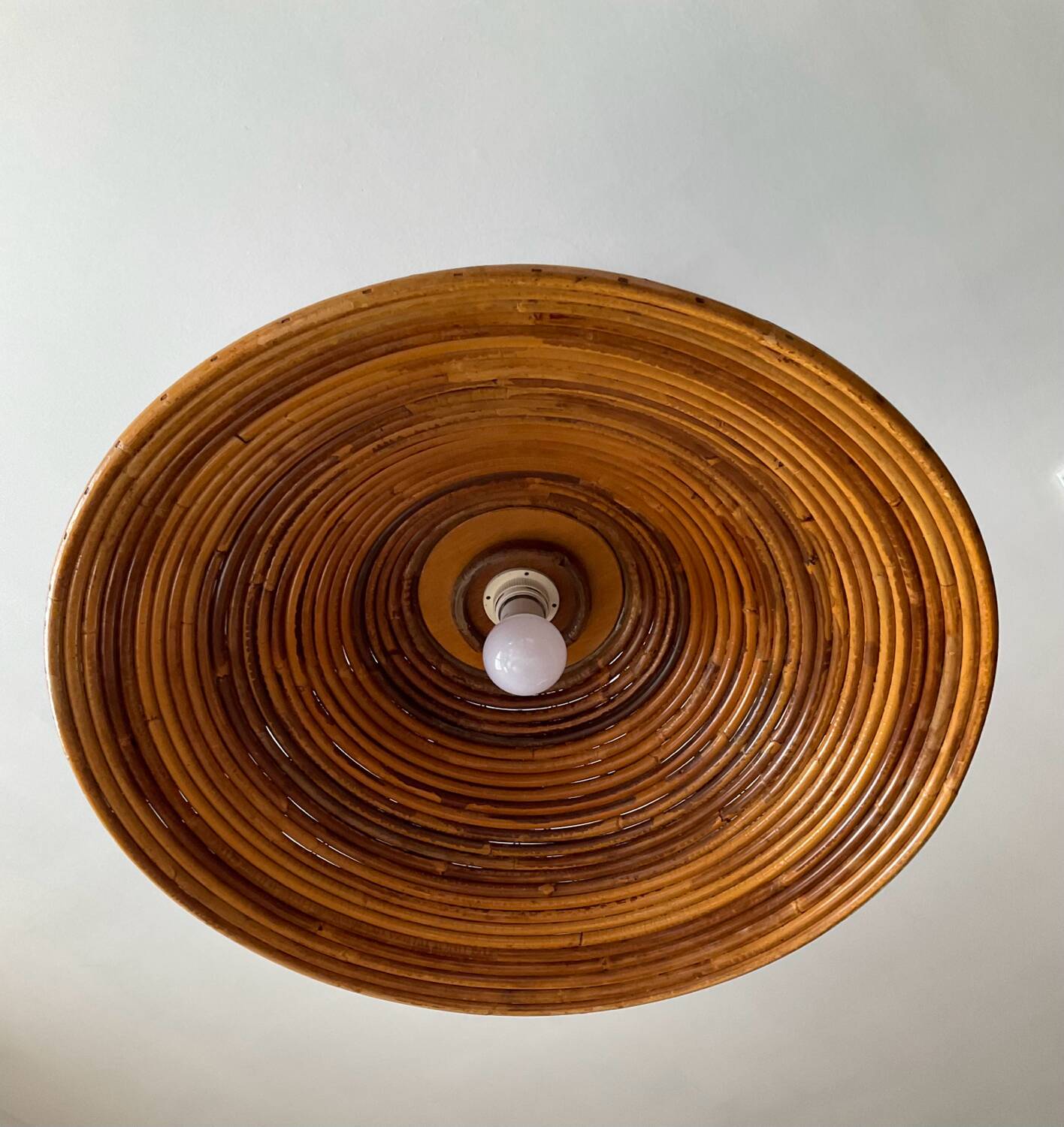 Large rattan pendant light from the 60s-70s
