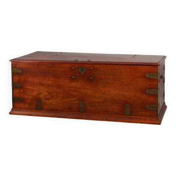 19th Century Antique Dutch Teak Blanket Chest, The Netherlands