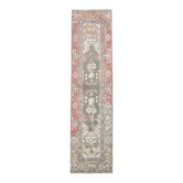 Tapis persan 3x10 nuances de vert, 81x319Cm