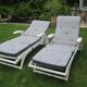Paire de chaises longues d'extérieur Riviera par le fabricant français Triconfort Mid-Century
