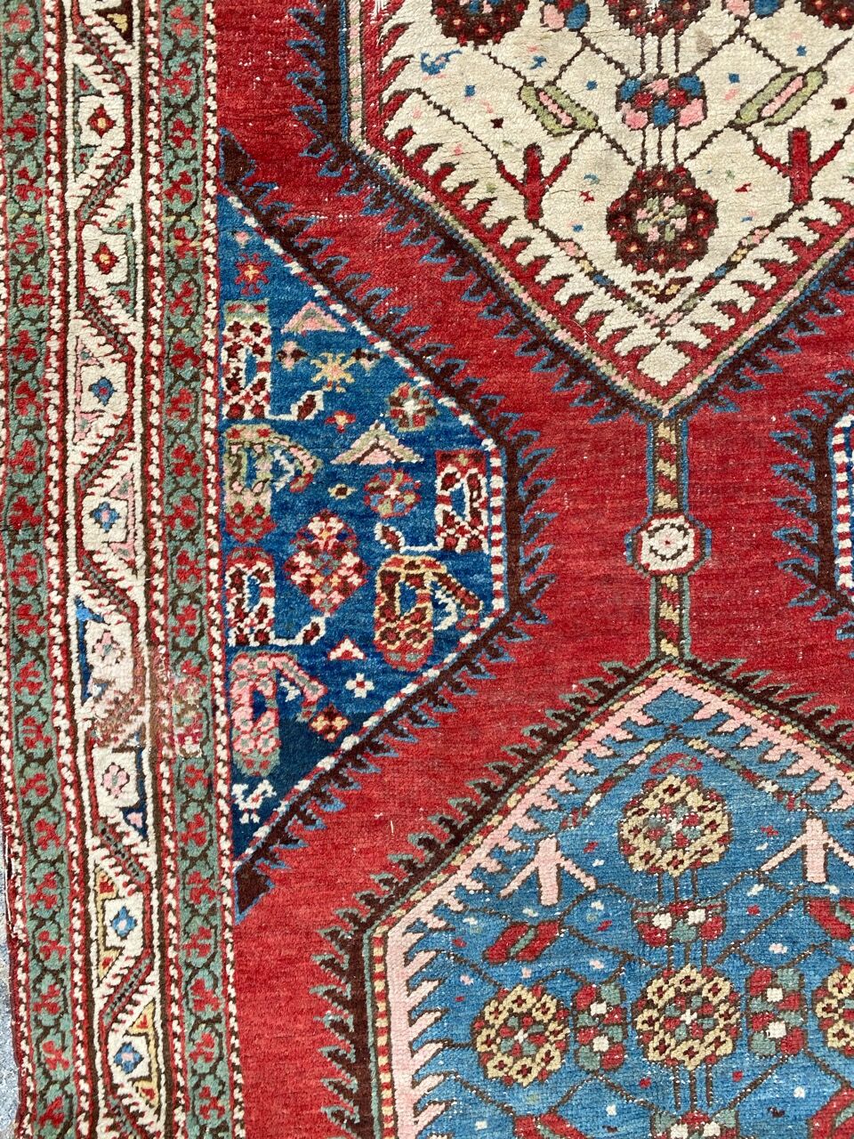 Old Persian north-west carpet for handmade corridor 107x325 cm