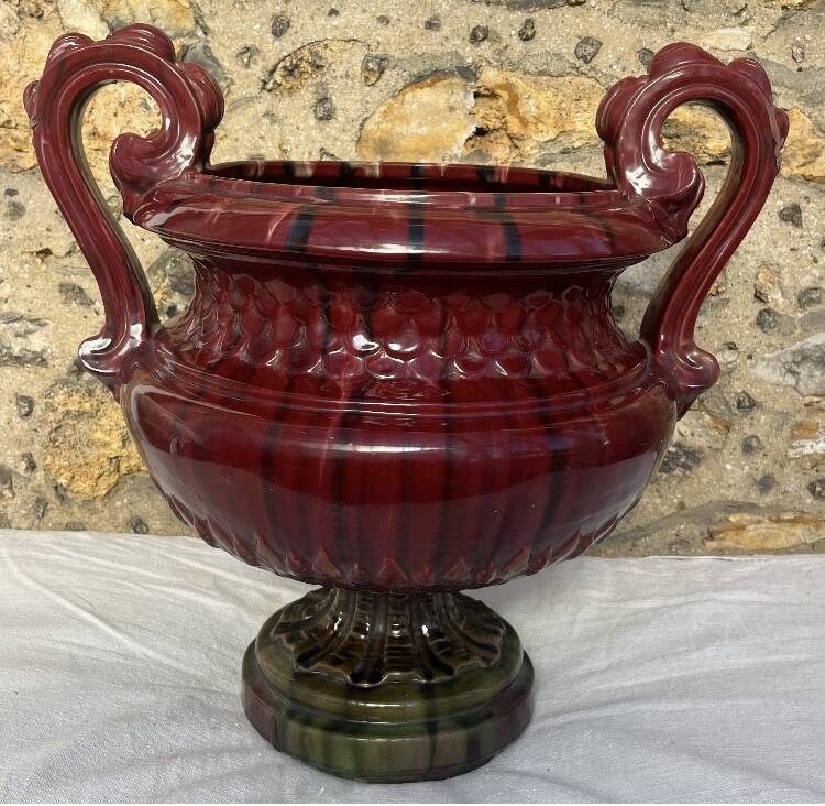 Large Medici jardinière in glazed earthenware