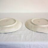 2 assiettes vintage barbotine raisin signées Francesco Guarino