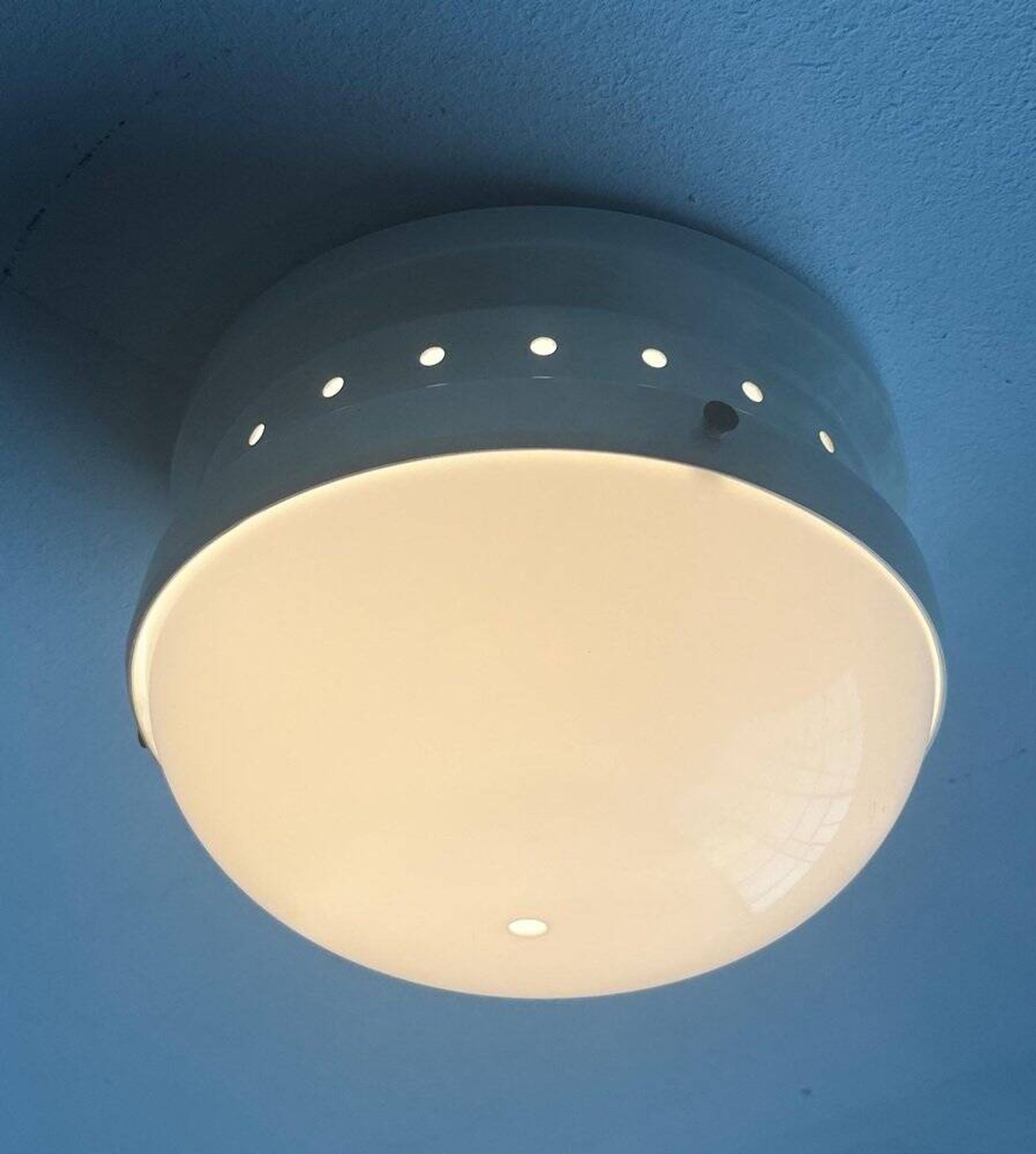 Mid-century Italian space age ceiling lamp by Gianemilio, Pietro and Anna Monti for Kartell, 1950s.