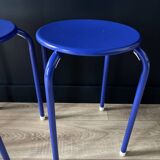 Blue Klein metal stool
