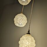 Vintage design chandelier in yellow Clichy glass
