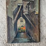 Oil on old canvas