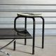 Vintage coffee table — smoked glass & chrome
