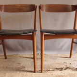 Lot de deux chaises scandinave farstrup model 206