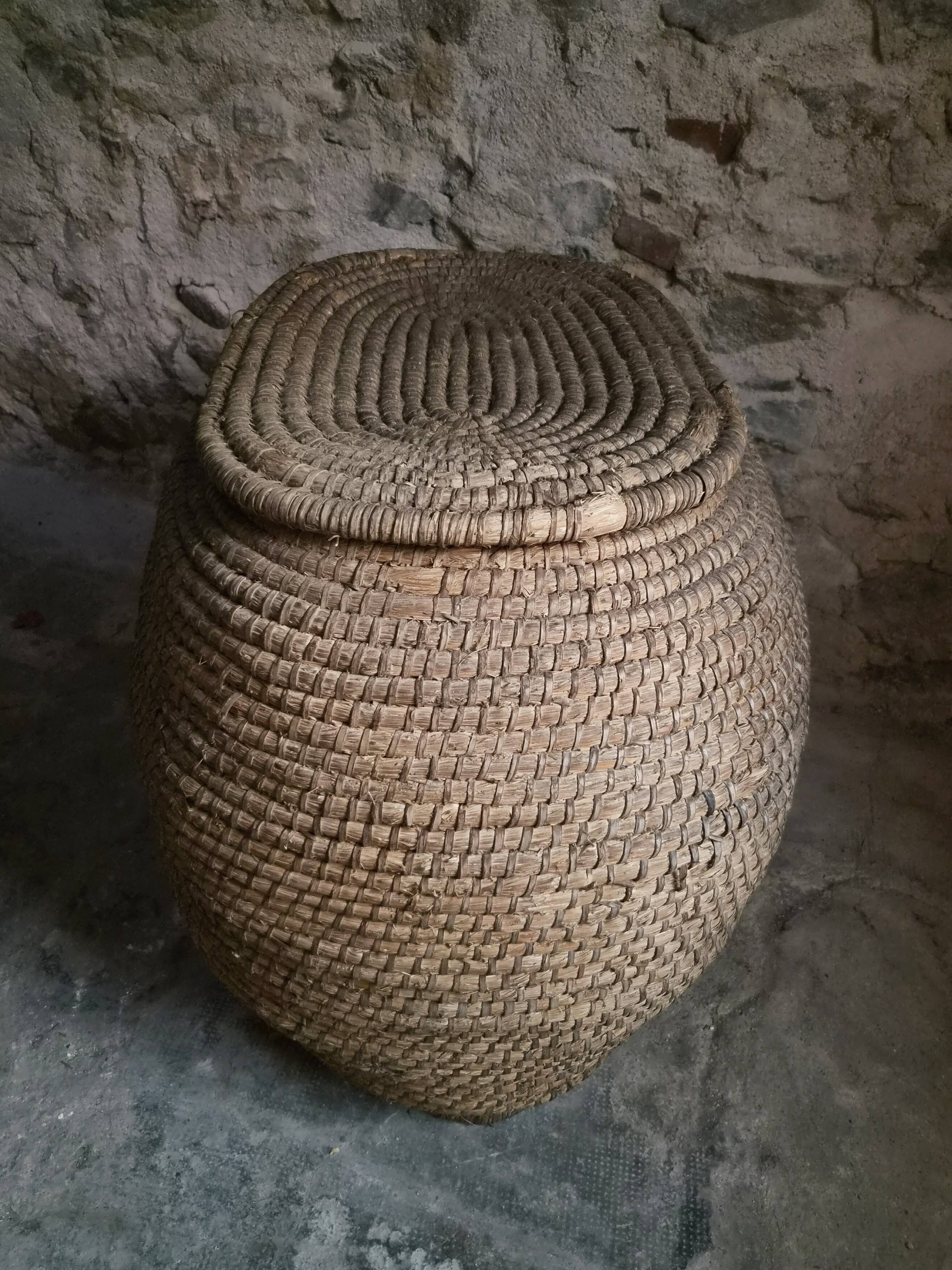 Panier à grains français ancien – Auvergne, vers 1900