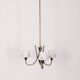Vintage 50's chandelier with three lights in glass, italian design