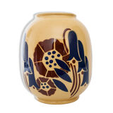 Vase Art deco Lunéville "Galeries Lafayette" with floral decoration