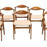 6 chaises Erik Kirkegaard pour Høng Stolefabrik modèle 49, milieu XXème