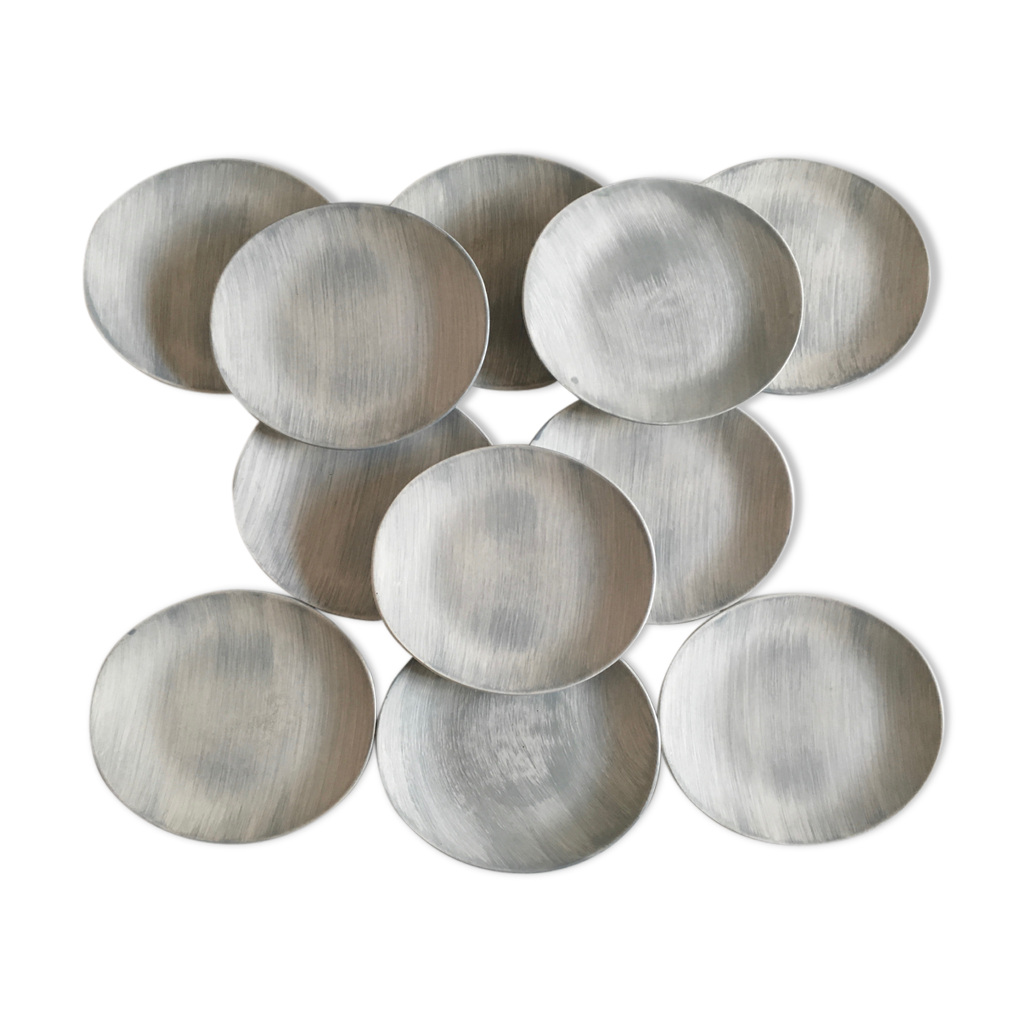 set of 11 Salins Faience Caribbean plates, 60s