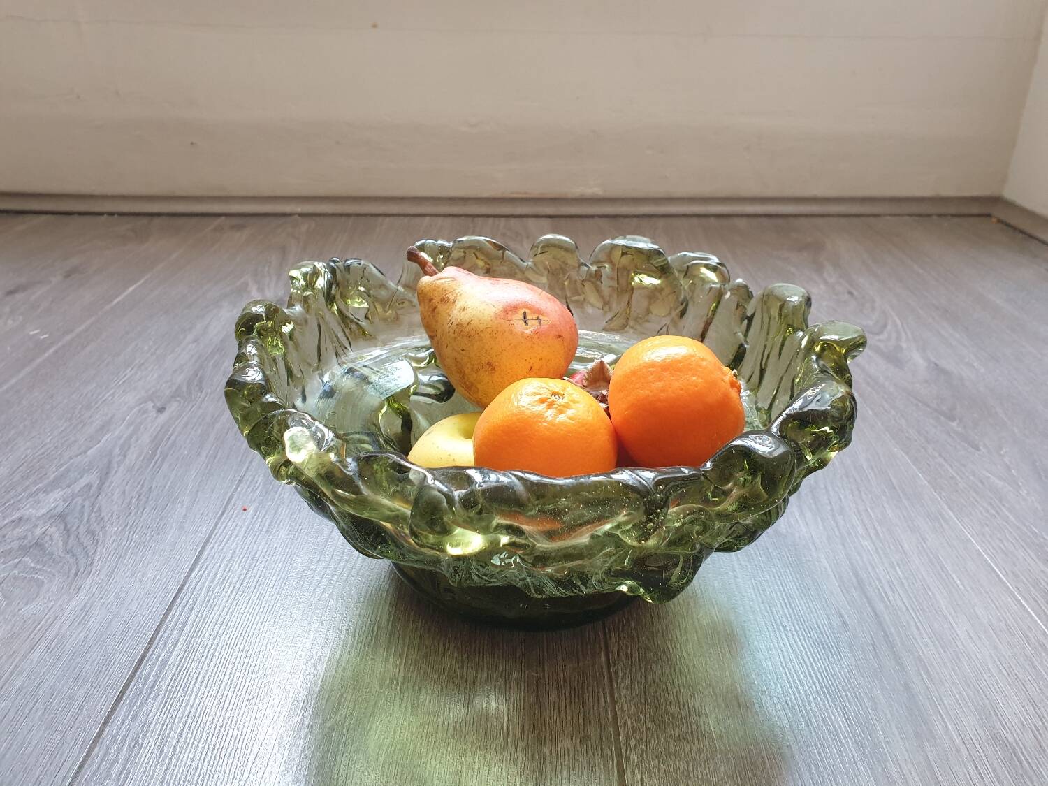 Coupe à fruit en verre vintage