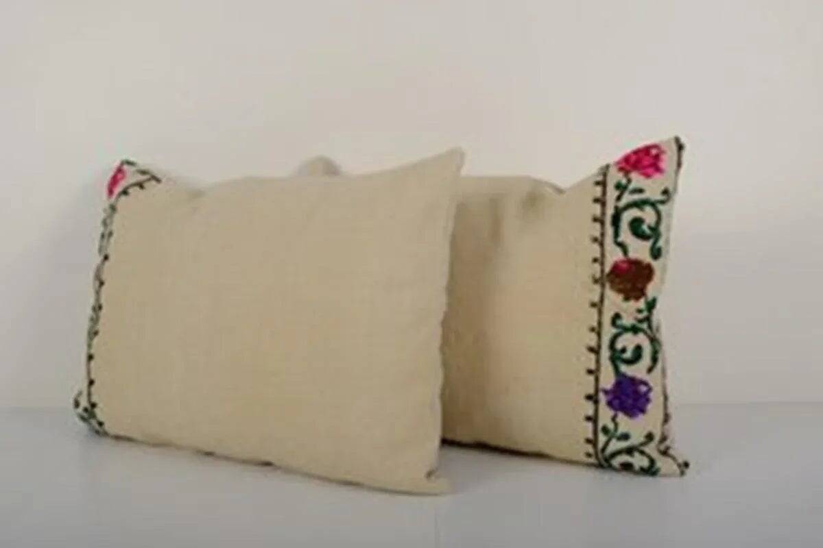 Set of 2 vintage kilim cushion covers 41x61 cm