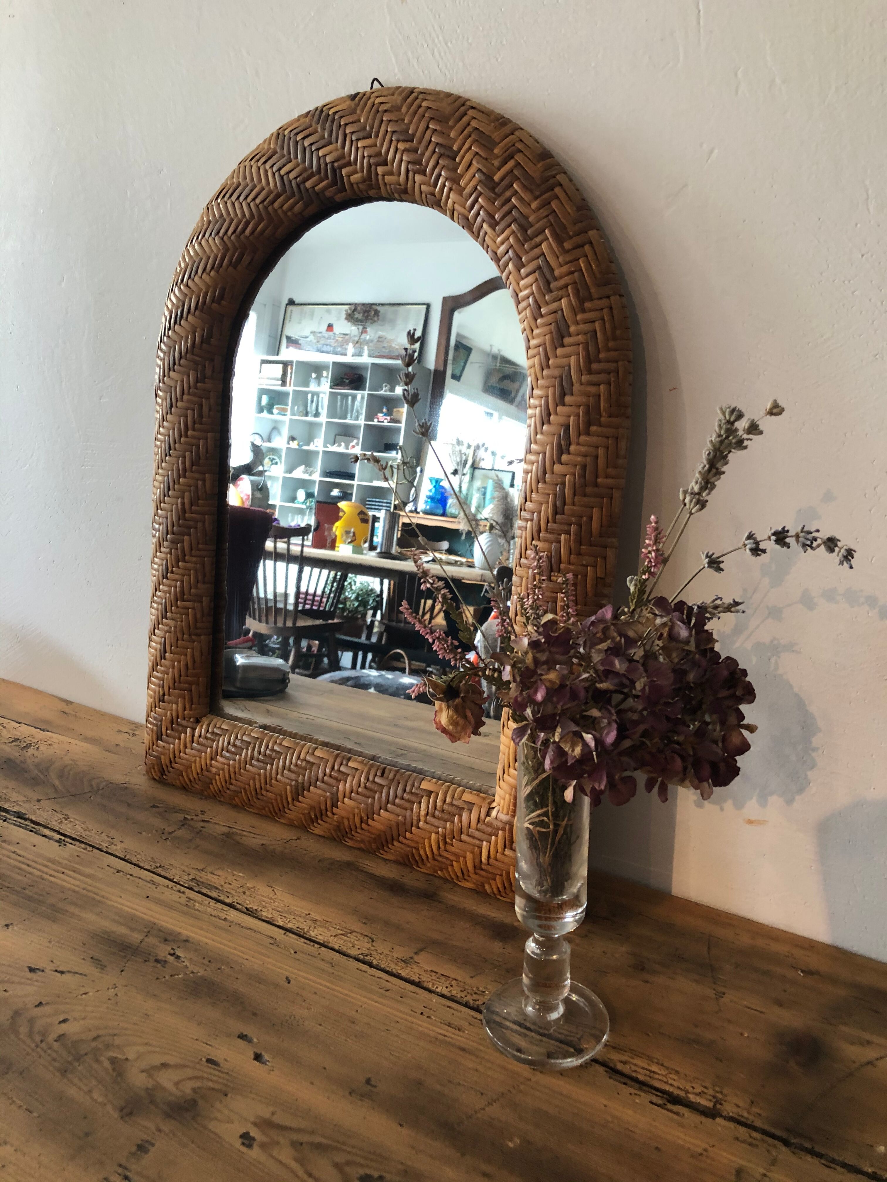 Braided rattan mirror 40 x 52 cm