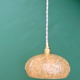 Vintage Art Deco glass pendant light in yellow from Clichy.