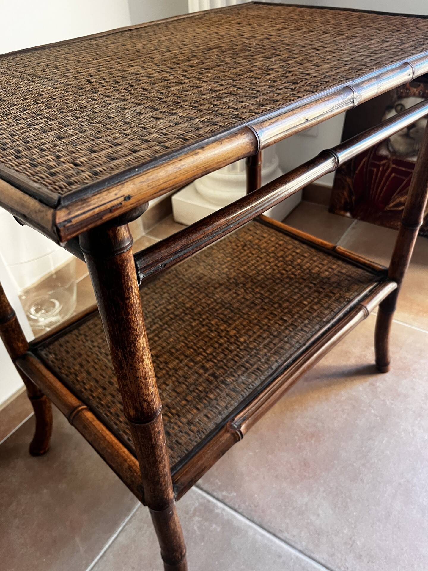 Bamboo and wicker table