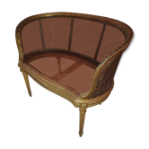 Fauteuil ancien cannée doré