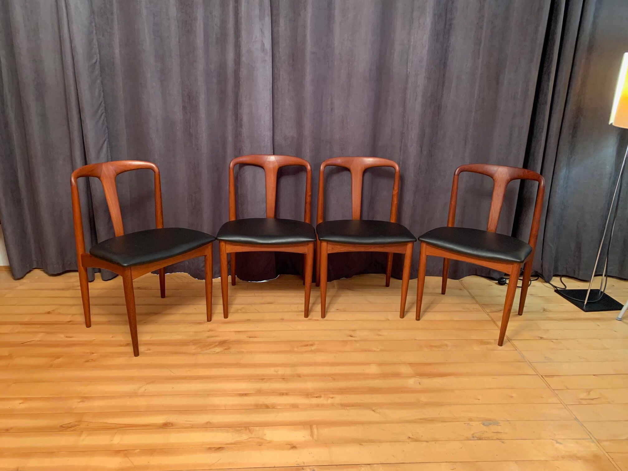A set of four Juliane chairs by Johannes Andersen, Uldum Møbelfabrik, Denmark, 1960s.