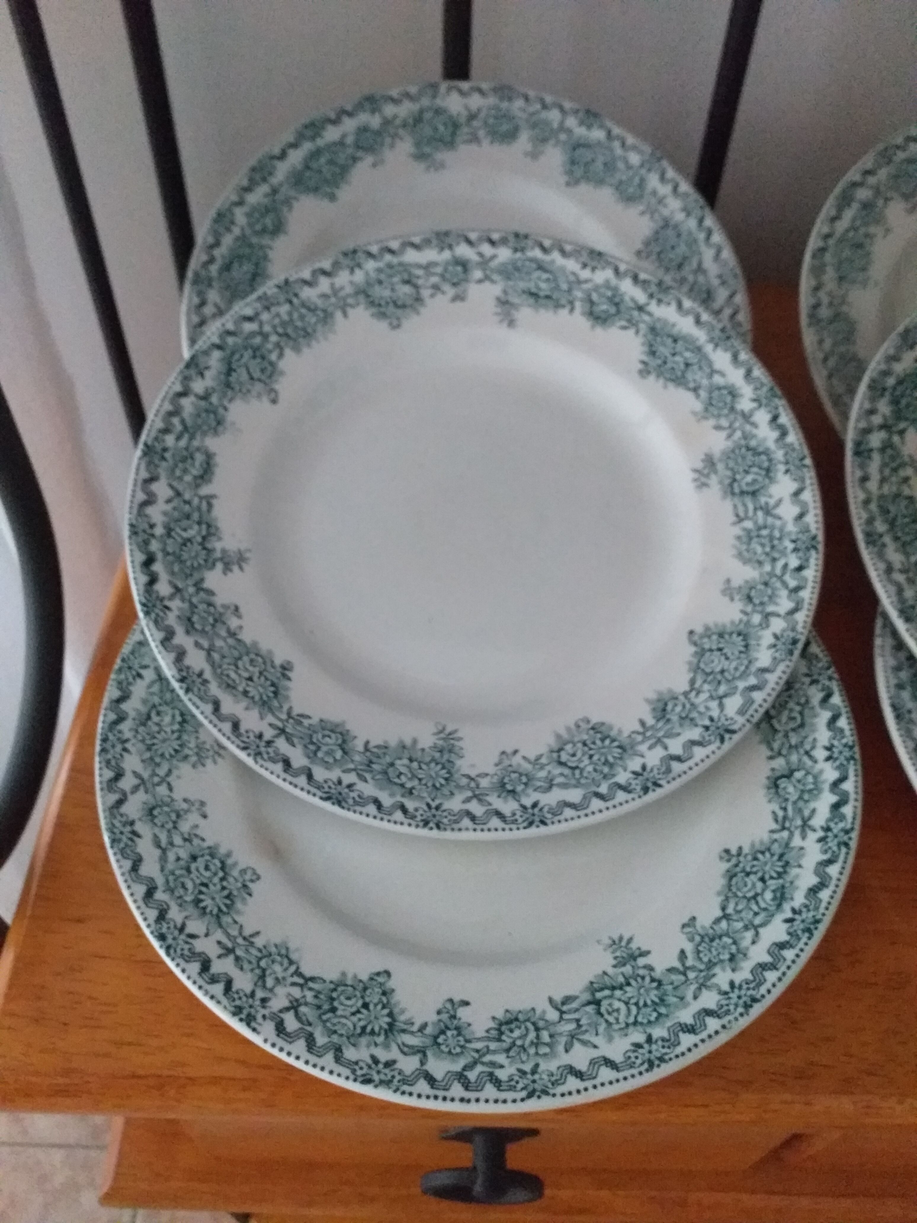 Porcelain plates Terre de Fer Saint Amand model Argenton