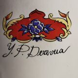 Jp derevia, ceramic vase with pheasants, signed at the bottom