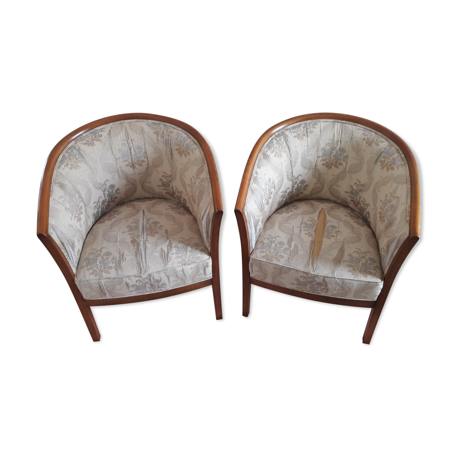Lot of 2 convertible chairs in Louis Philippe style hetre