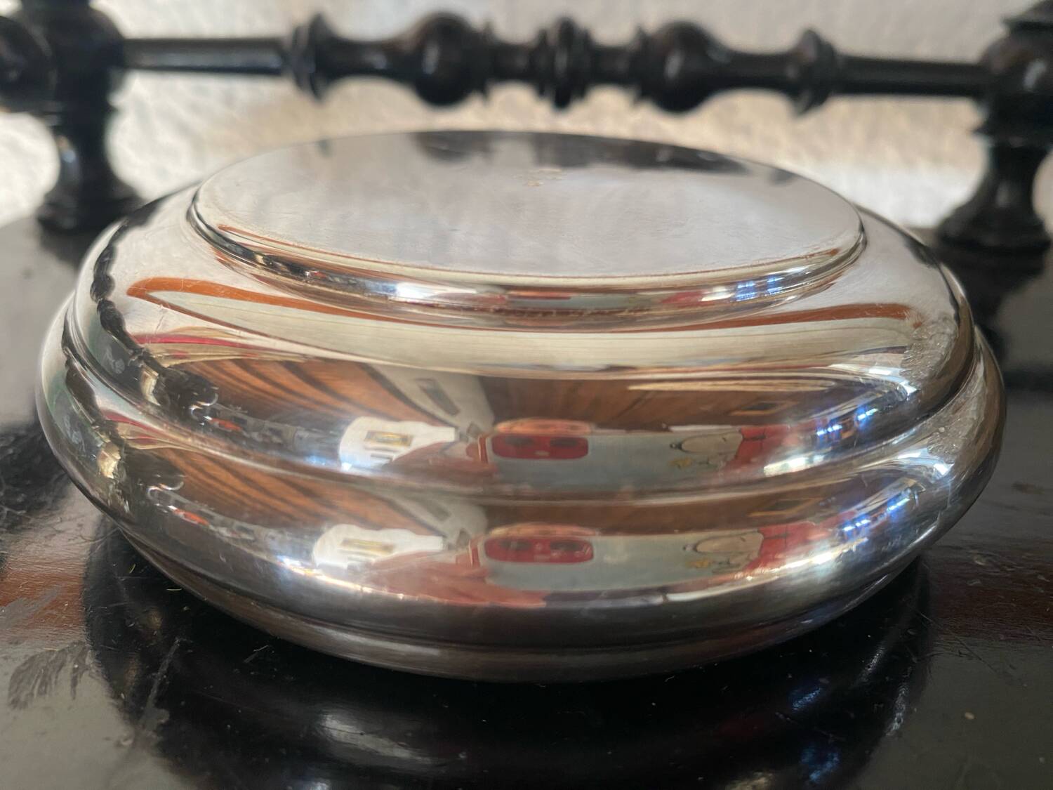 Gallia Art Deco glass and silver metal flower stand